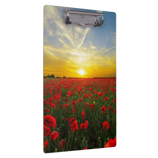 Wonderful Poppy Field Sunset Horizon Klembord (Rechts)