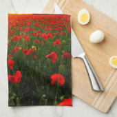 Wonderful Poppy Field Sunset Horizon Theedoek (Quarter Fold)