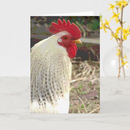 Wonderful Rooster 2 Kaart (Gele Bloem)