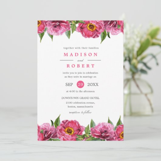 Wonderful roze magenta pinda's die het liefdevolle kaart (Staand voorkant)