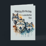 Wonderful Son Verjaardag - Wolf en Pack Quote Kaart<br><div class="desc">Voor de kracht van de Wolf is de Pack en de kracht van de Pack is de Wolf en Pack Quote De perfecte verjaardagskaart voor een prachtige zoon</div>