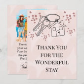 Wonderful Stay at Beach House Custom Host Card Bedankkaart (Voorkant / Achterkant)