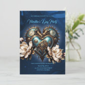 Wonderful steampunk heart kaart (Staand voorkant)