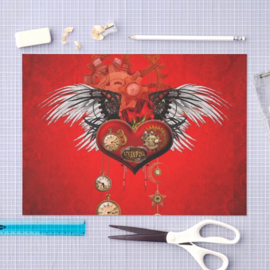 Wonderful steampunk heart tissuepapier (Craft)