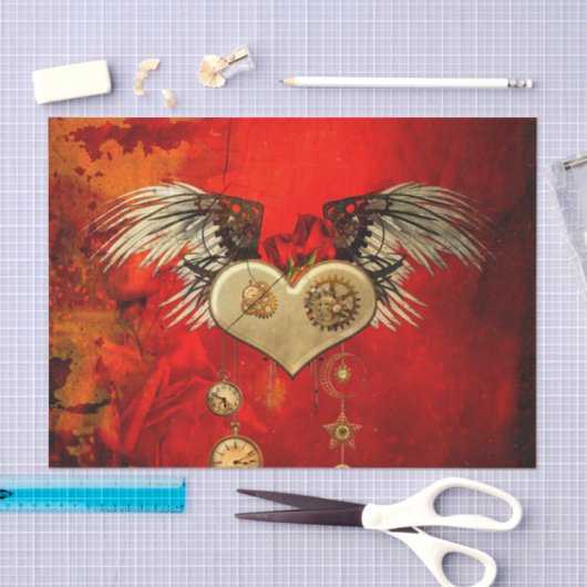 Wonderful steampunk heart tissuepapier (Craft)