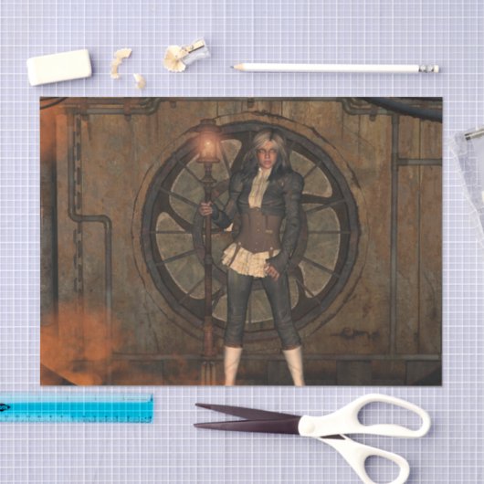 Wonderful steampunk lady tissuepapier (Craft)