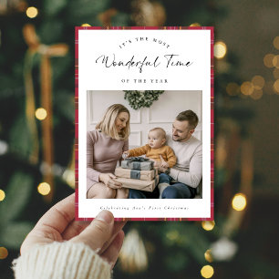 Wonderful Time Baby's eerste kerstgespeelde famili Feestdagenkaart