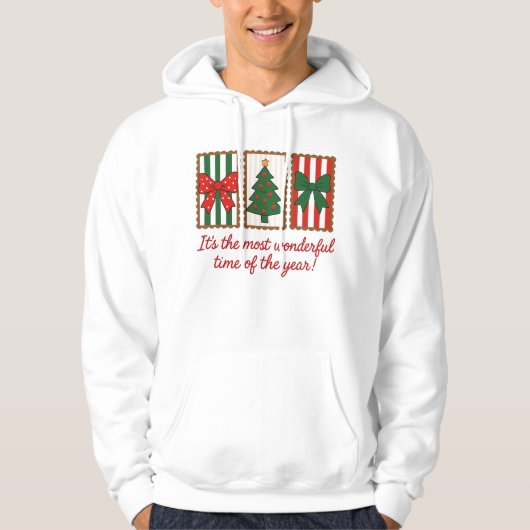 Wonderful time christmas postage hoodie (Voorkant)