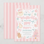 Wonderful Time Of The Year Christmas Bow Birthday Kaart (Voorkant / Achterkant)