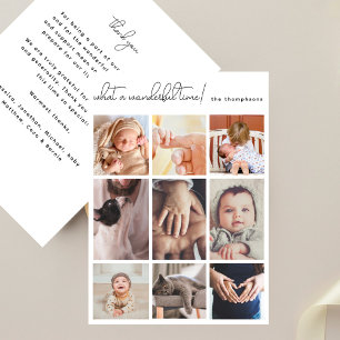 Wonderful Time Simple Multi Photo Baby Birth Aankondiging