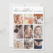 Wonderful Time Simple Multi Photo Baby Birth Aankondiging (Voorkant)