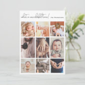 Wonderful Time Simple Multi Photo Baby Birth Aankondiging (Staand voorkant)