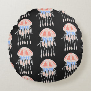 Wonderful vintage seamless pattern of jellyfish. B Rond Kussen