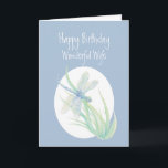 Wonderful Wife Birthday Watercolor Draairart Kaart<br><div class="desc">Happy Birthday Wonderful Wife Watercolor Draairy Pond or Garden Nature</div>