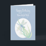 Wonderful Wife Birthday Watercolor Draairart Kaart<br><div class="desc">Happy Birthday Wonderful Wife Watercolor Draairy Pond or Garden Nature</div>