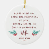 Wonderful Wife Personalized Love Poem van Husband Keramisch Ornament (Voorkant)