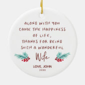 Wonderful Wife Personalized Love Poem van Husband Keramisch Ornament (Achterkant)