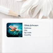 Wonderful Zee Turtle Ocean Life Turquoise Zee Etiket (Insitu)