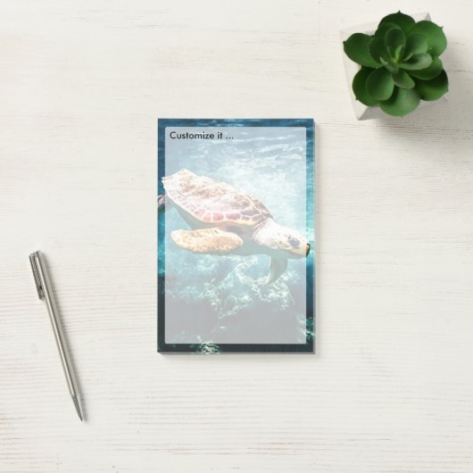 Wonderful Zee Turtle Ocean Life Turquoise Zee Post-it® Notes (Kantoor)