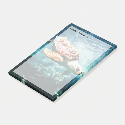 Wonderful Zee Turtle Ocean Life Turquoise Zee Post-it® Notes (Schuin)
