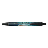 Wonderful Zee Turtle Ocean Life Turquoise Zee Zwarte Inkt Pen (Achterkant)