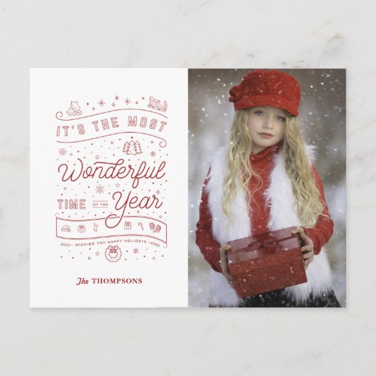 WONDERFULE TIJD VAN HET JAAR / Kerstkaart Feestdagenkaart (Voorkant)