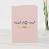 Wonderfully Made Christian Valentine Card – Pink Kaart (Voorkant)