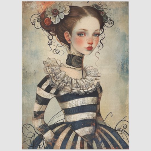 Wonderfully Weird Vintage Girl Tissuepapier (Voorkant)
