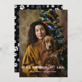 Wonderfur huisdier modern script minimalist foto feestdagenkaart (Voorkant / Achterkant)