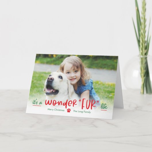 Wonderfur Life Pet Folded Holiday Card Feestdagen Kaart (Voorkant)