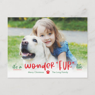 Wonderfur Life Pet Vakantie Ansichtkaart Feestdagenkaart