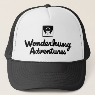 Wonderhussy Adventures Black Logo Trucker Hat Pet