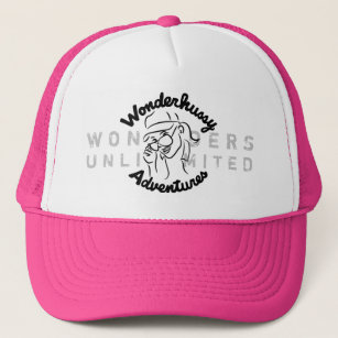 Wonderhussy Adventures Portrait Logo Trucker Hat Trucker Pet