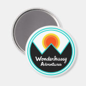 Wonderhussy Adventures Round Retro Sunset Magneet (Voorkant / Achterkant)