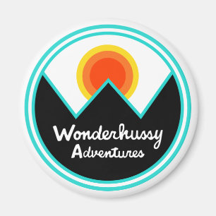 Wonderhussy Adventures Round Retro Sunset Magneet