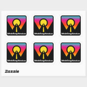 Wonderhussy Adventures Sunset Horizon Logo Vierkante Sticker (Vel)