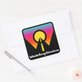 Wonderhussy Adventures Sunset Horizon Logo Vierkante Sticker (Envelop)