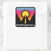 Wonderhussy Adventures Sunset Horizon Logo Vierkante Sticker (Tas)