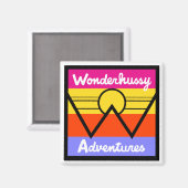 Wonderhussy Adventures Sunset Mountain Logo Magneet (Voorkant / Achterkant)
