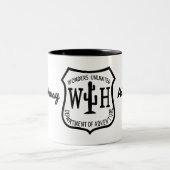 Wonderhussy Aventures B&W-woestijnbadge Tweekleurige Koffiemok (Center)