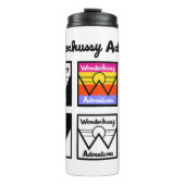 Wonderhussy avonturen die Logo herhalen Thermosbeker (Voorkant)