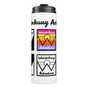 Wonderhussy avonturen die Logo herhalen Thermosbeker