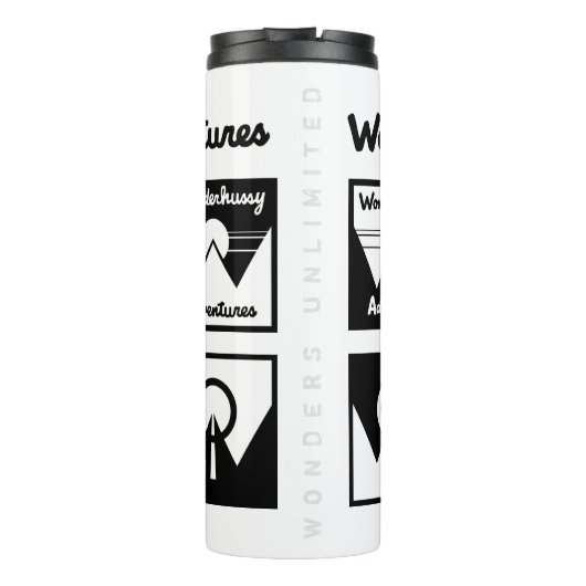 Wonderhussy avonturen die Logo herhalen Thermosbeker (Achterkant)