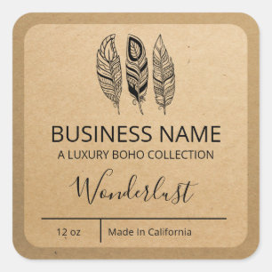 Wonderl ust Boho Kraft Paper Soap Bar Labels
