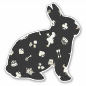 Wonderland 1 Rabbit Sticker (Voorkant)