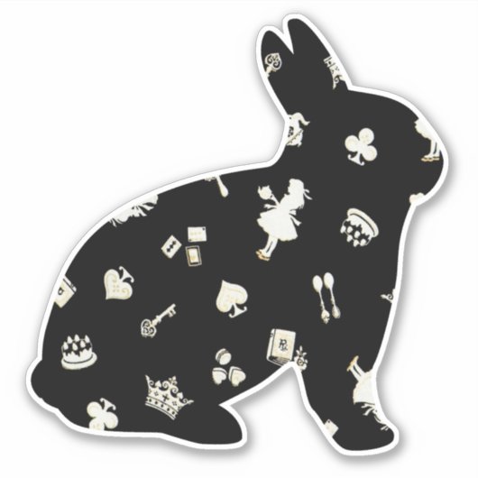 Wonderland 1 Rabbit Sticker (Voorkant)