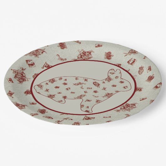 Wonderland 2 Konijn Papieren Bordje (Gekanteld)