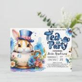 Wonderland Adventure Tea Party Baby shower Kaart (Staand voorkant)