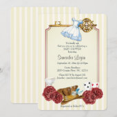 Wonderland Alice Classic Baby shower Invitation Kaart (Voorkant / Achterkant)