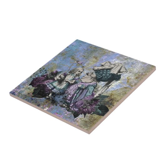 Wonderland Alice Flamingo en Duchess Tegeltje (Zijkant)